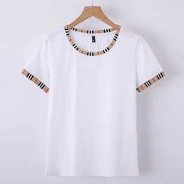 New Short Sleeve T-shirts Women O-Neck Cotton Slim Tops