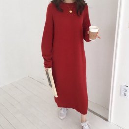Women Dress Winter Long Sleeve Sweaters Knitted Dresses Women Dress Winter Long Sleeve Sweaters Knitted Dresses