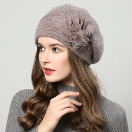 Beret Wool Knitting Autumn Winter Floral Women Berets Beret Wool Knitting Autumn Winter Floral Women Berets