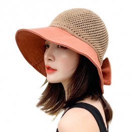 Beach Dome Bucket Hat Hollow Out Visor Bonnet For Women Beach Dome Bucket Hat Hollow Out Visor Bonnet For Women